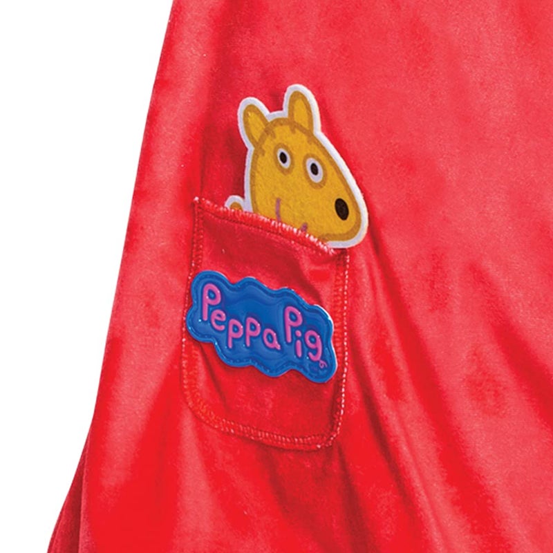 Disguise Peppa Pig Costume for Girls, Deluxe Official Nick Jr Character Jumpsuit Dress and Laplander Peppa Hat, Toddler Size Medium (3T-4T) - Image 4